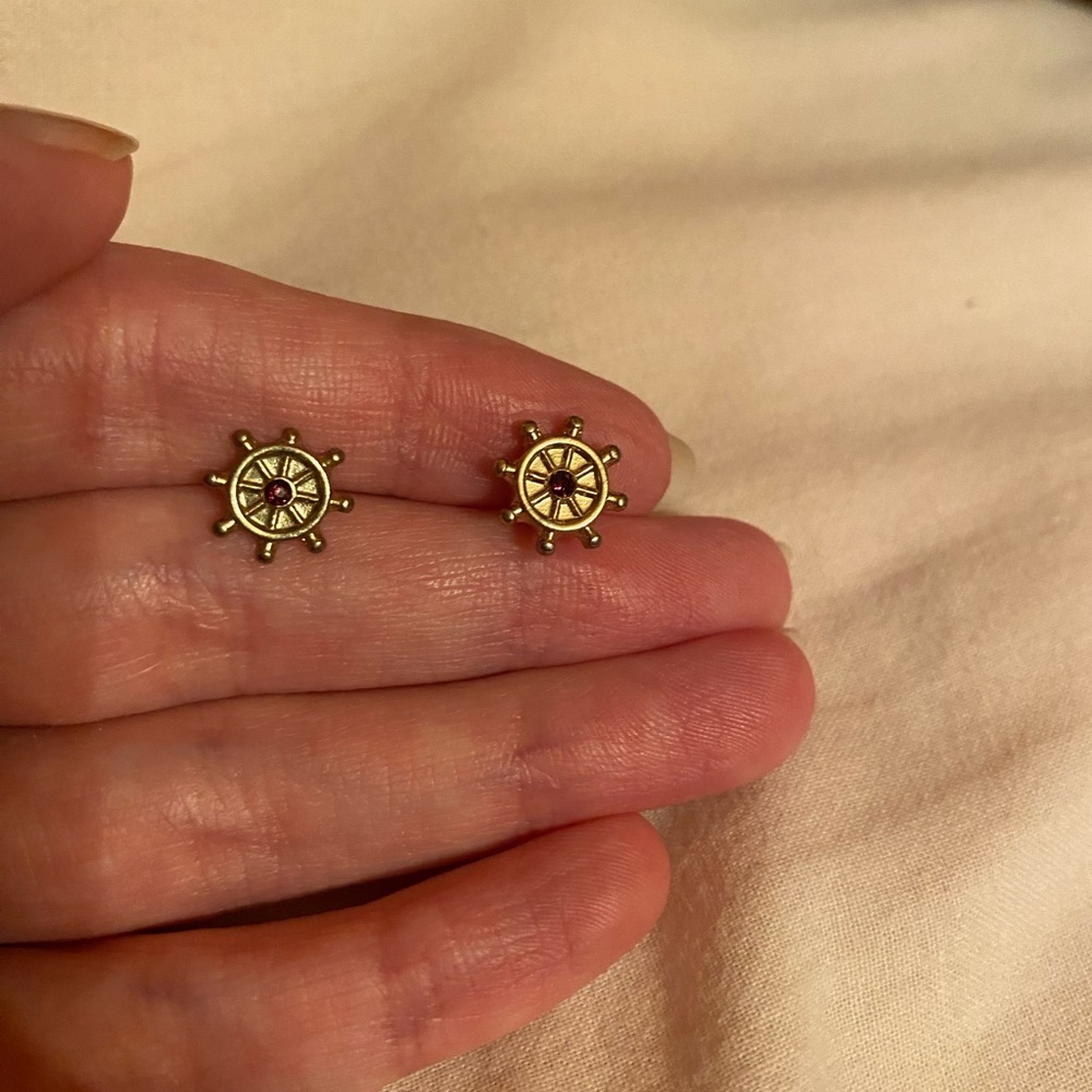 Ship wheel earrings